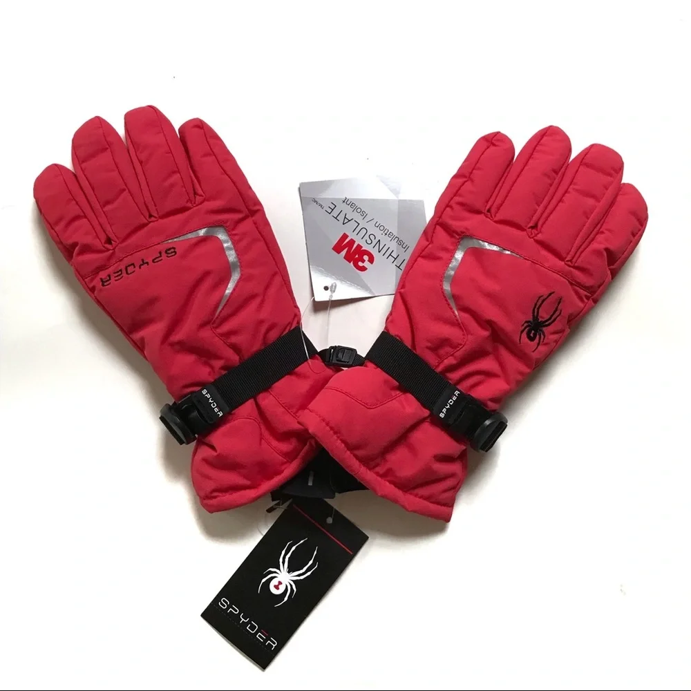 Spyder Hibiscus Red Thinsulate Ski Snow Gloves Sz S/M NWT