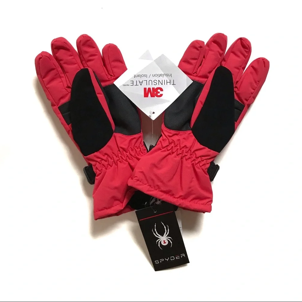 Spyder Hibiscus Red Thinsulate Ski Snow Gloves Sz S/M NWT