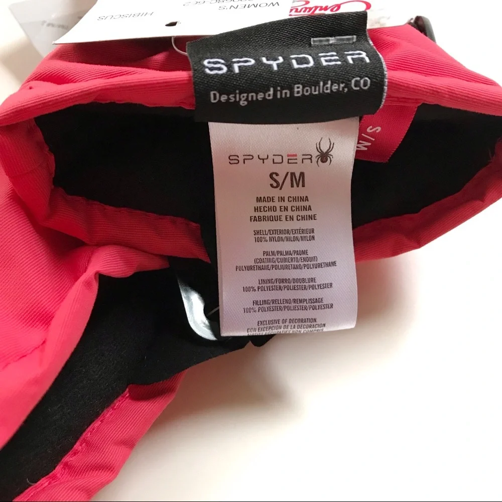 Spyder Hibiscus Red Thinsulate Ski Snow Gloves Sz S/M NWT