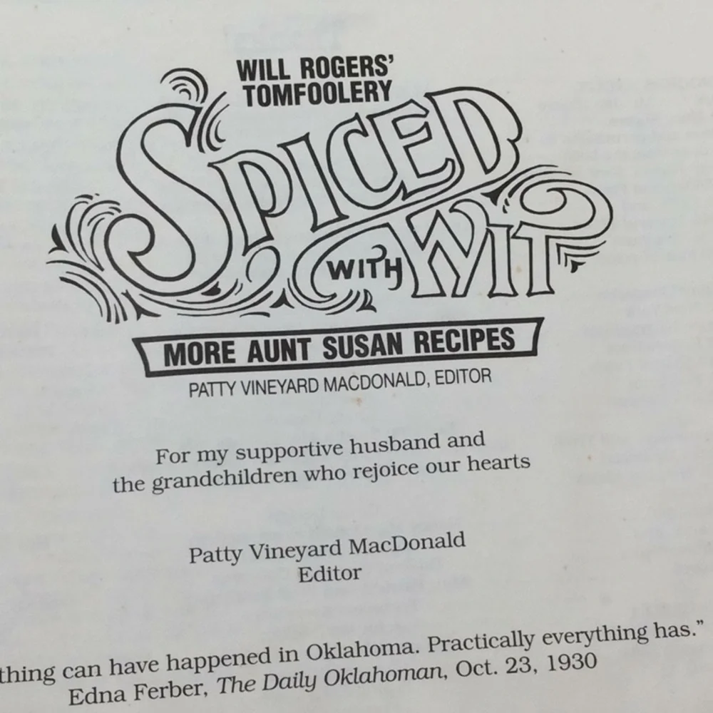 Will Rogers Spiced w/Wit-More Aunt Susan Recipes