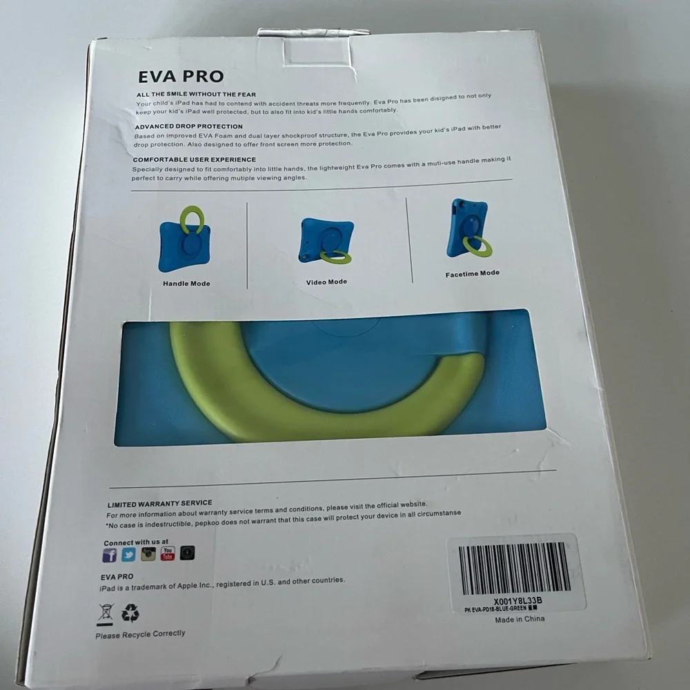 Kids EVA iPad Case (Blue+Green)
