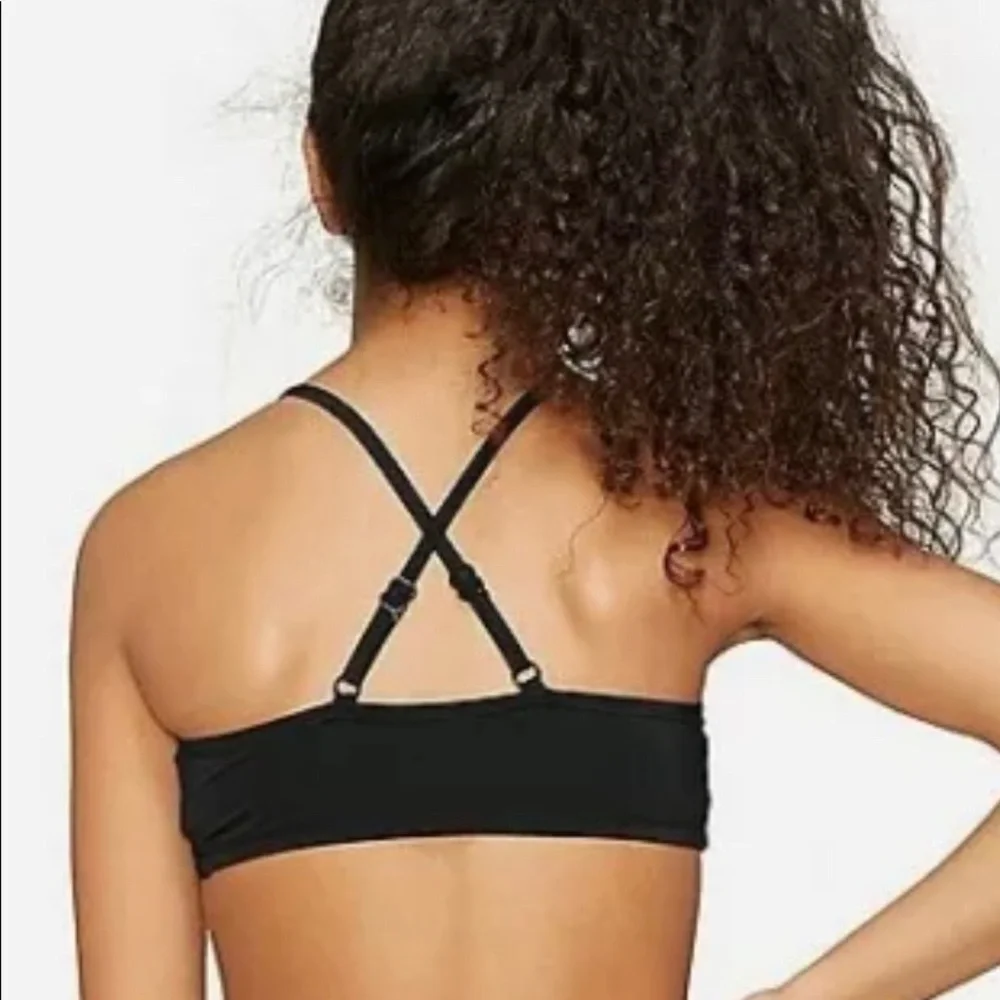 JUSTICE Girl's Laser Cut High Neck Bikini Swim 12 BLACK