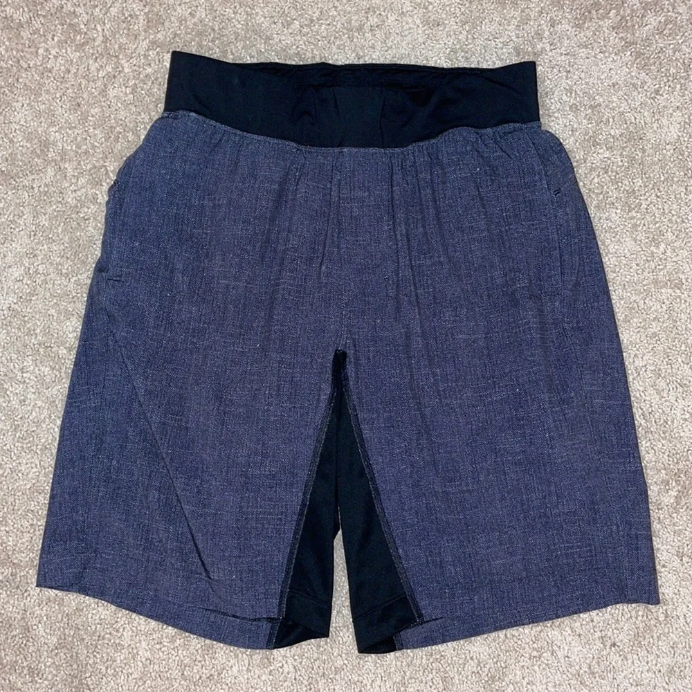 Lululemon Dark gray and black mens shorts.
