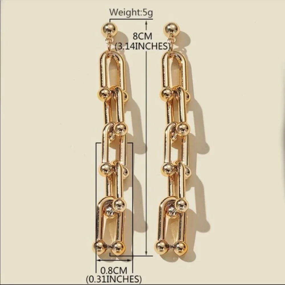 Long Chain Drop Earrings