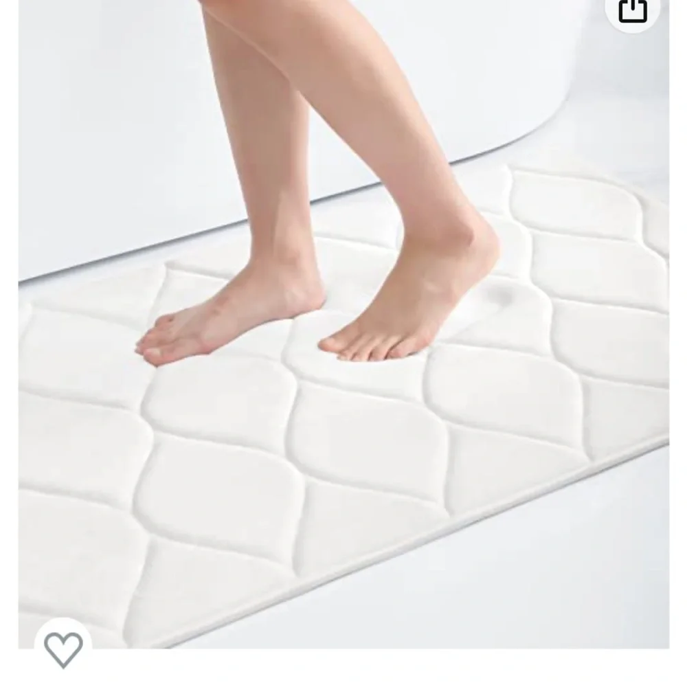 NWOT- Never used Colorxy Memory Foam Bathroom Rugs, White (rug was too small)