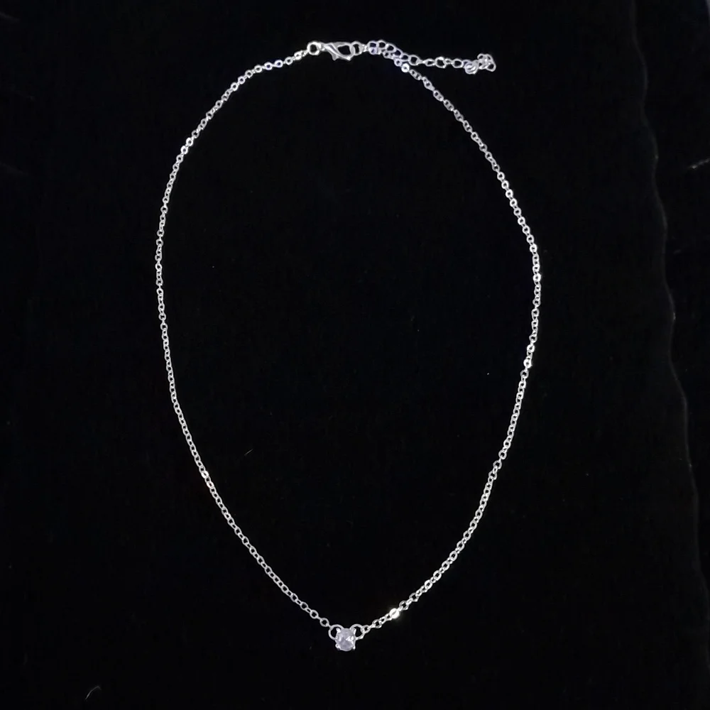 Silver CZ Necklace 🌹8