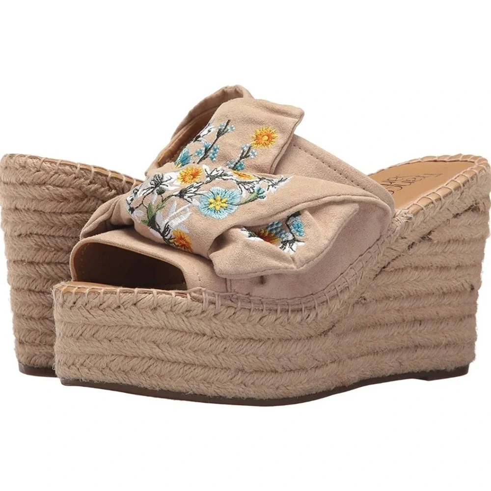 Franco Sarto Talinda Wedge Espadrilles Sandals 10