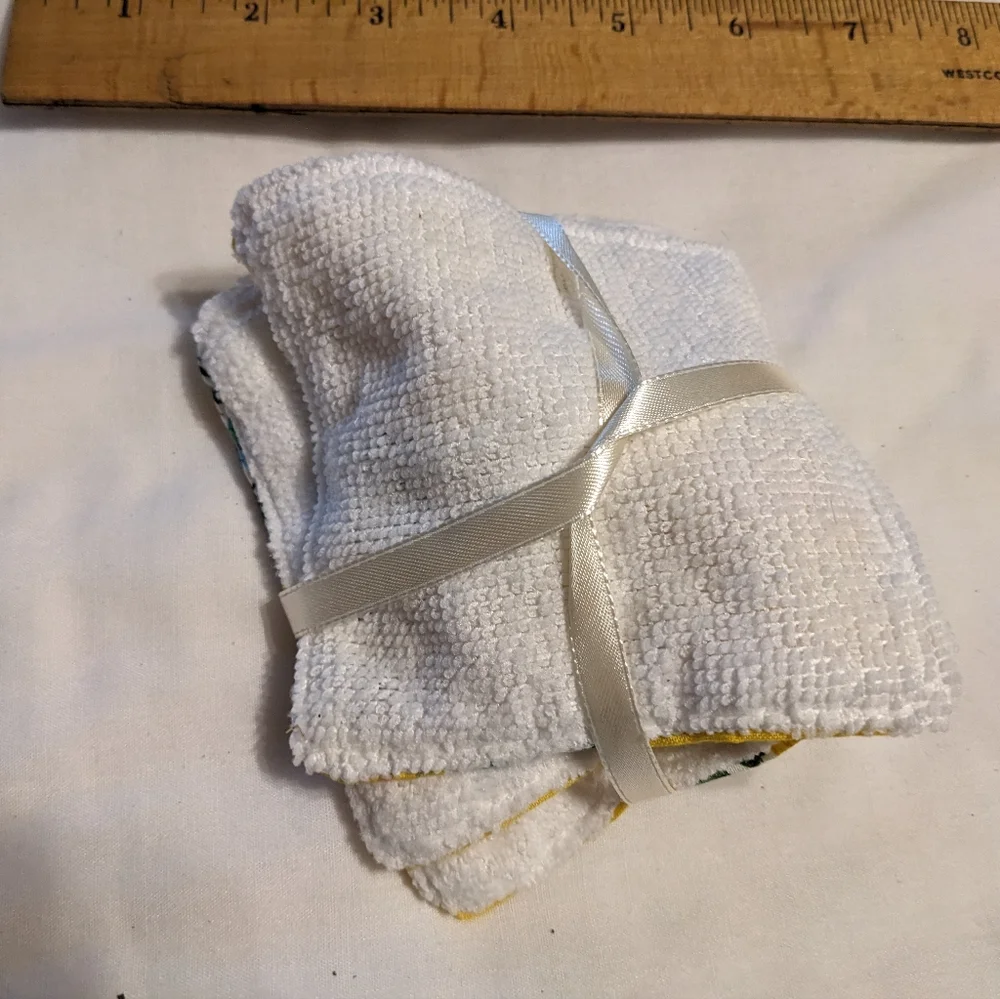 3 Microfiber Baby Washcloths Handmade Handcrafted Fox