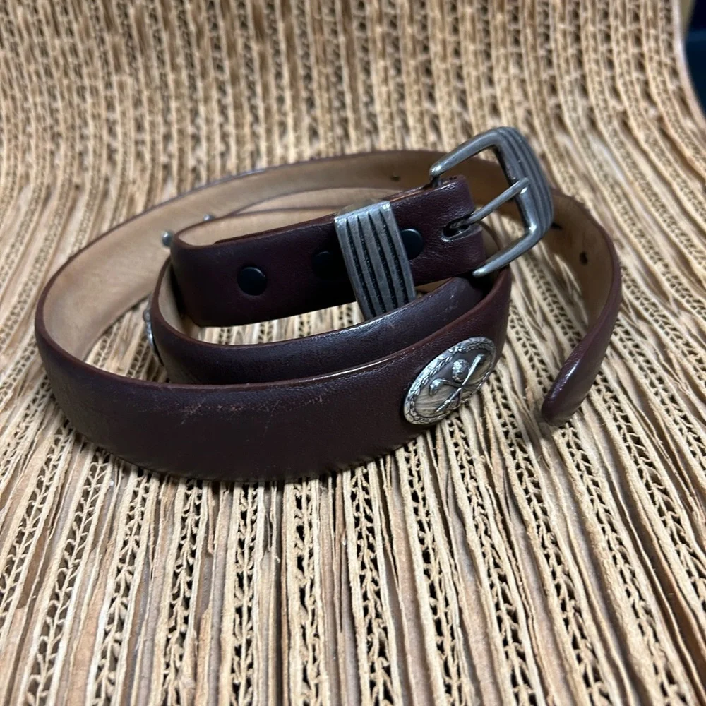 Vintage Brown Leather Golf Belt