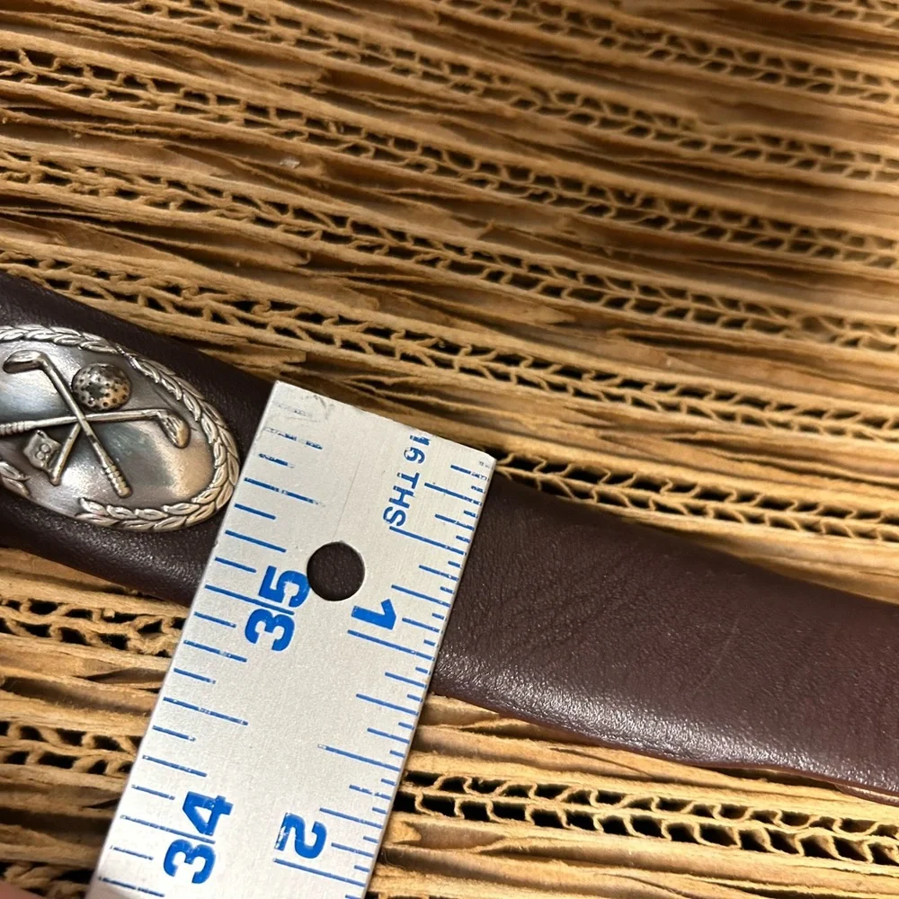 Vintage Brown Leather Golf Belt