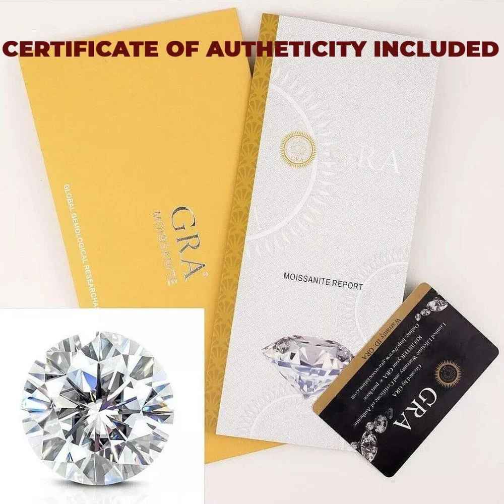 Certified 2 ct. t.w. Moissanite Diamond Bezel Stud Earrings NEW
