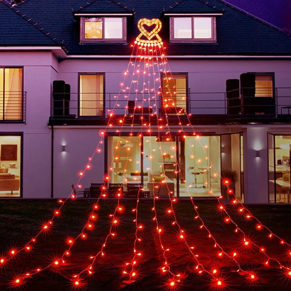Meknow Valentines Day Decoration Valentines Decor 309 LED 8 Modes Plug in Curtai
