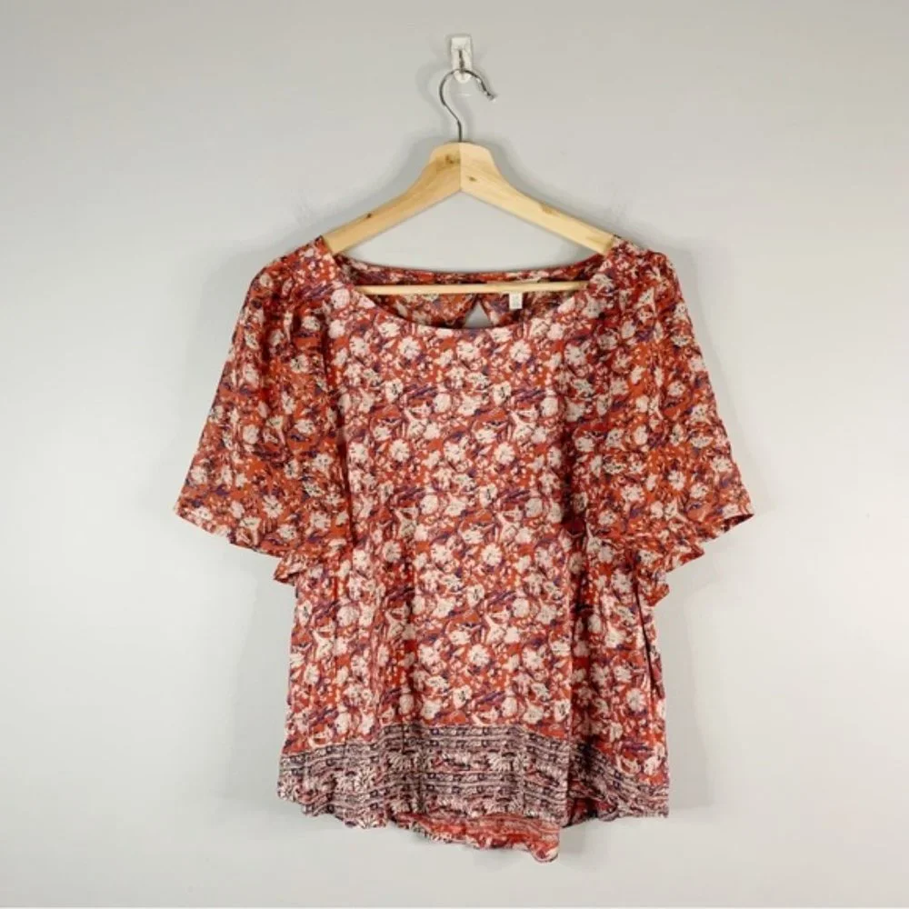 Anthropologie Maeve White Wrap Blouse T-Shirt S