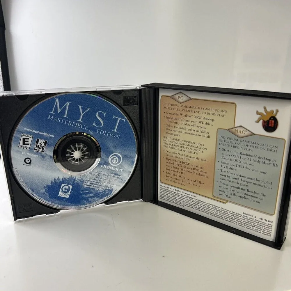 MYST 10th Anniversary DVD Edition Myst Riven Exile (Windows/Mac 2003) 3 Disc Set