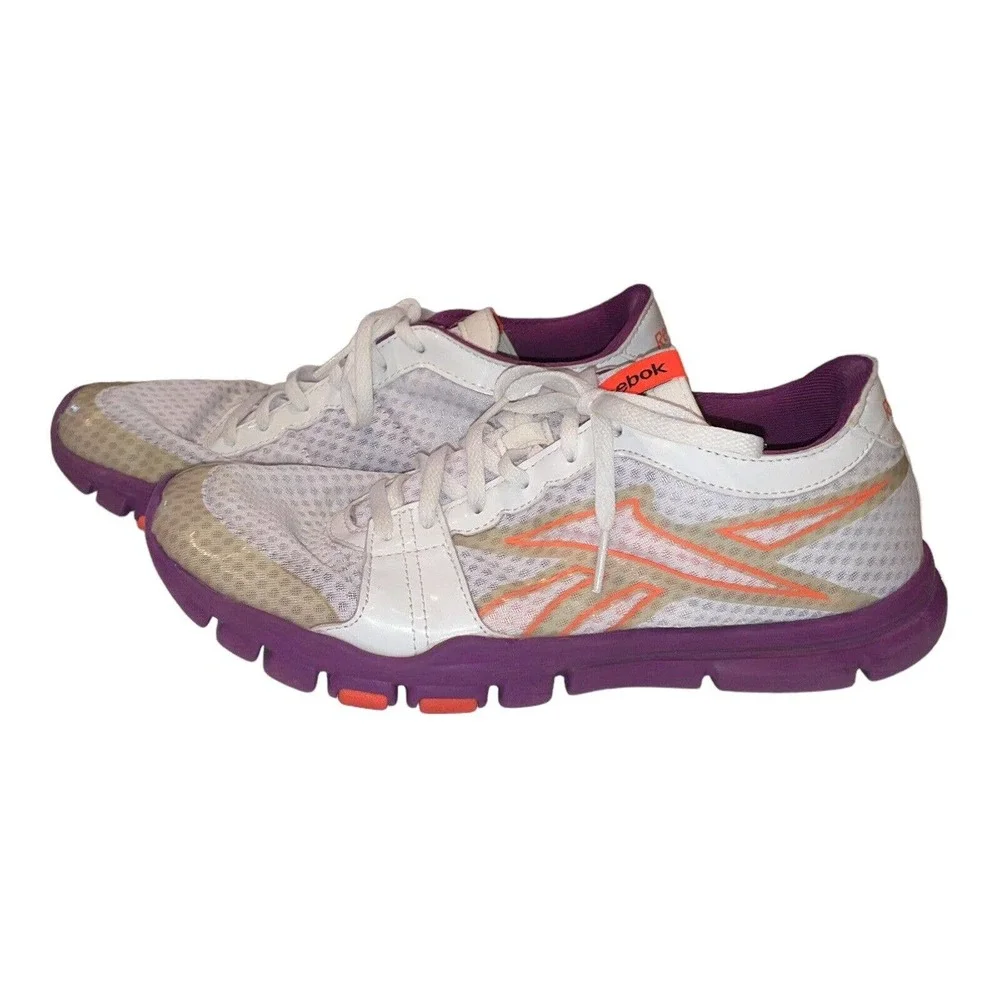 Reebok Women's Your Flex Trainette J90620 White Purple Running Shoes Size 9