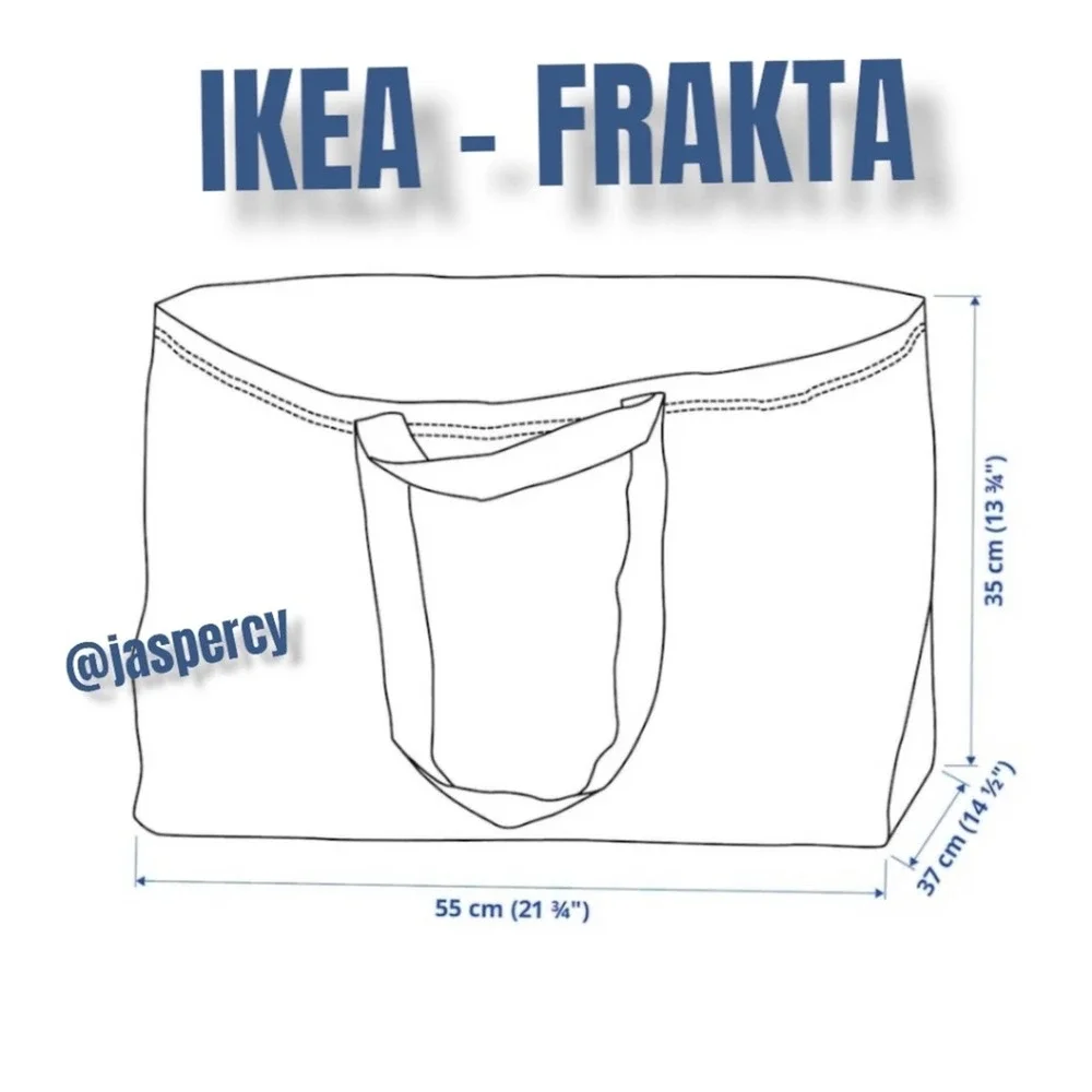 IKEA Frakta Three (3) Oversized Blue Reusable Shopping Laundry Tote Bag NWT