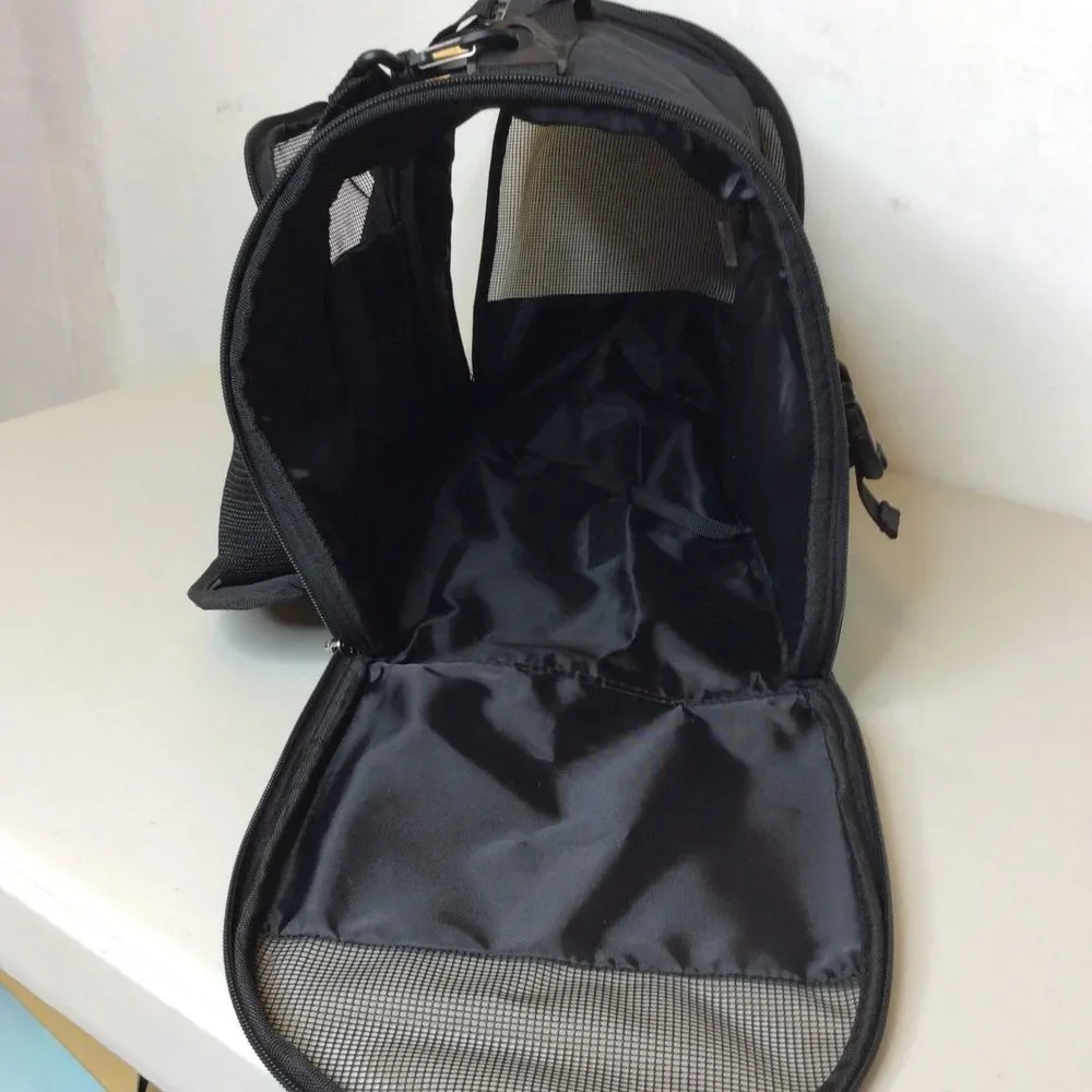 Every Yay Soft-Sided Canvas Mesh Pet Carrier Travel Bag Small 16lb.-Black