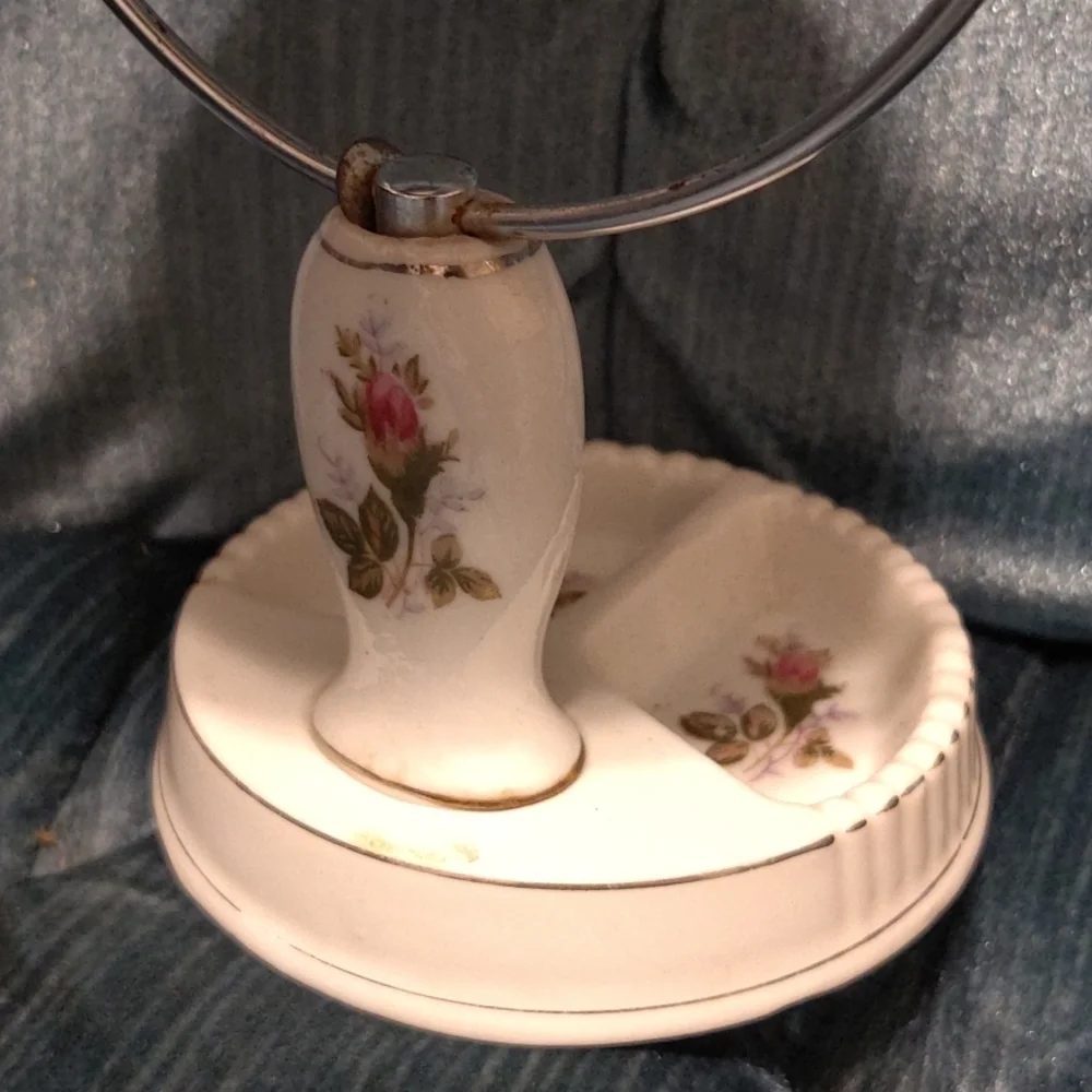 Coquette mini rose vanity mirror vintage roses pink ceramic girly Lana del Rey