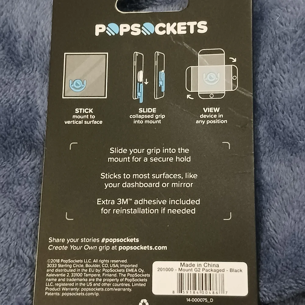 NWT!! POPSOCKETS Black Phone Mount