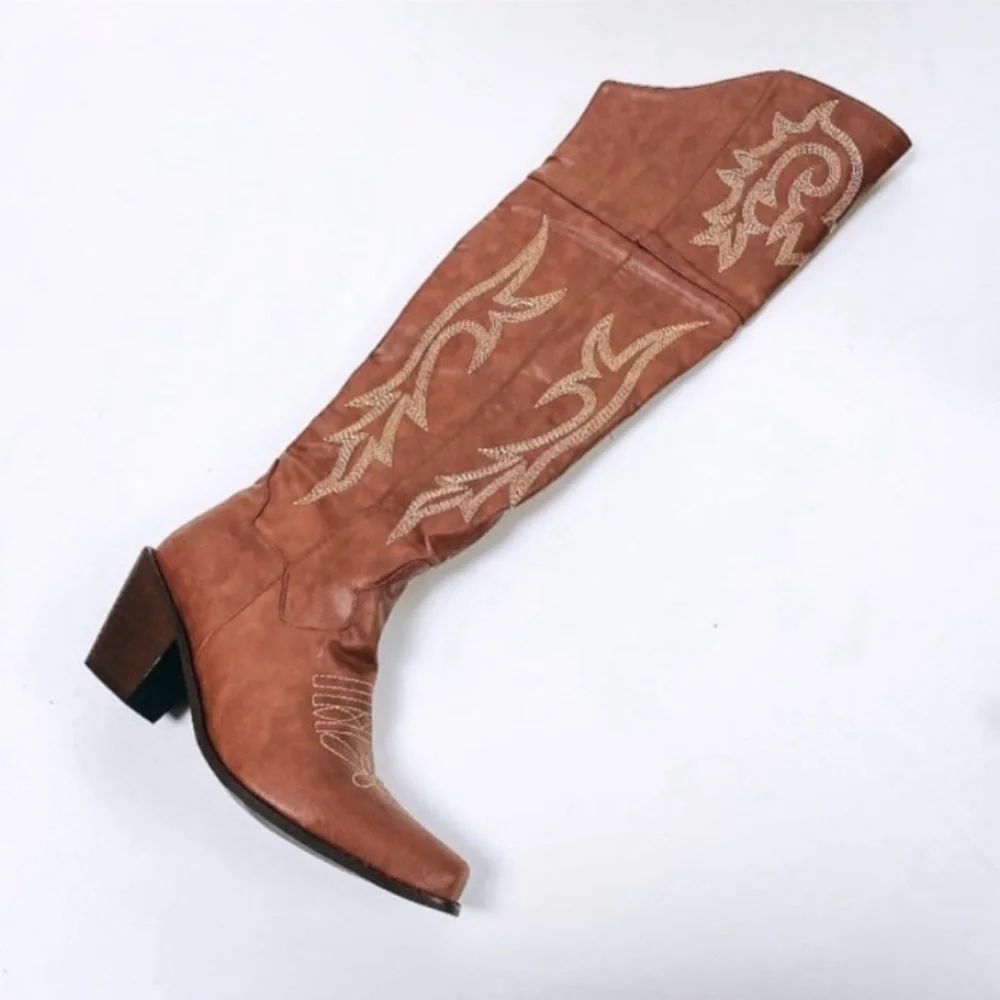 New Whiskey Brown Western Boots Women's Cowgirl Boots Sz 6-11