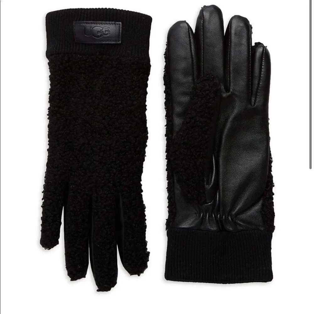 SALE UGG shearling/leather gloves