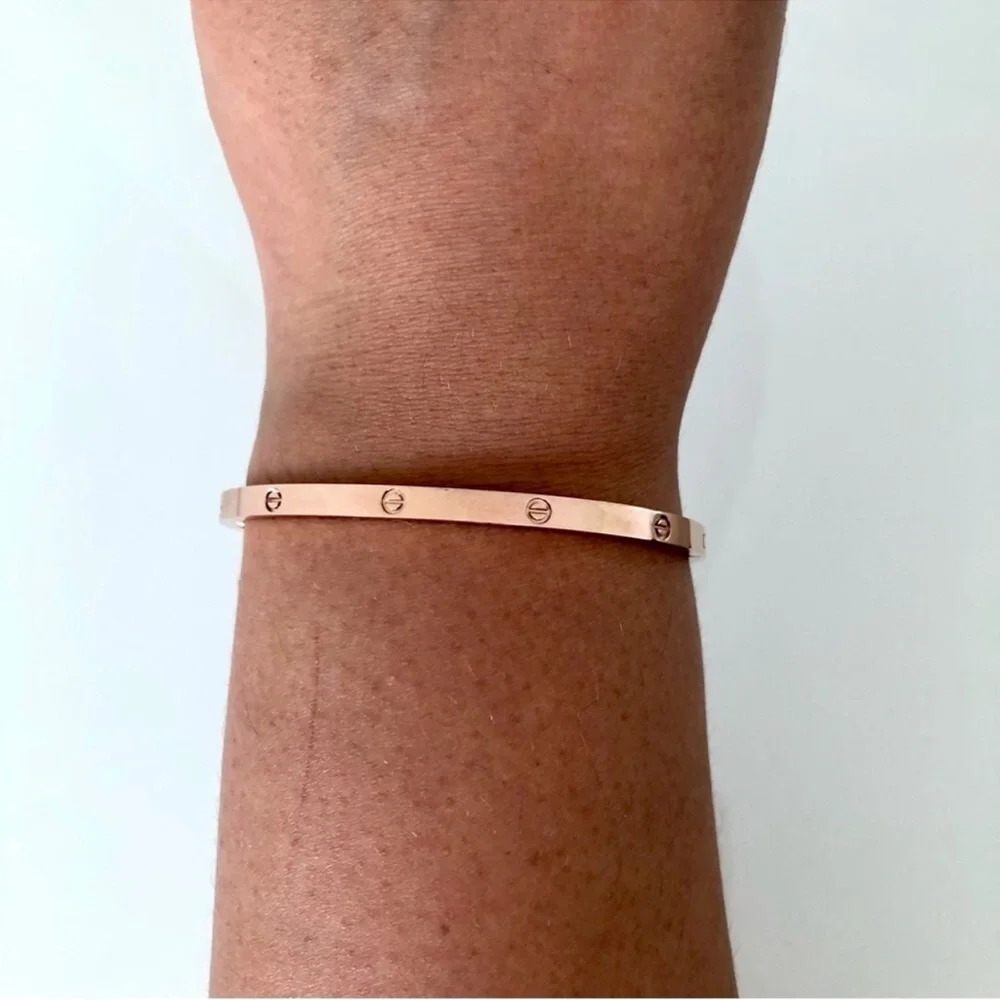 Generic Rose Gold Small Model Screw Bangle Bracelet and Screw Driver