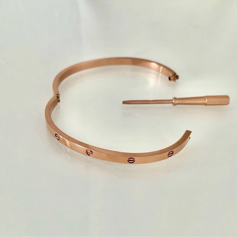 Generic Rose Gold Small Model Screw Bangle Bracelet and Screw Driver