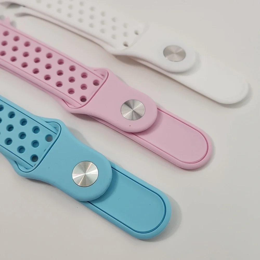 COPY - 22 mm lug Apple Watch Compatible 3 band latex snap band set for MEN, NWT