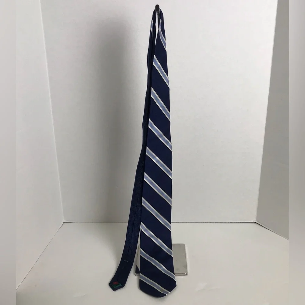 Tommy Hilfiger Blue Striped Silk Ties Bundle of 2 Mens Office Academia Preppy