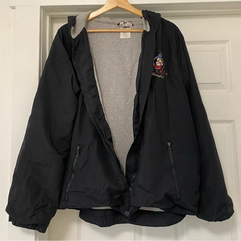 Vintage Disney Grumpy Black Hooded Jacket