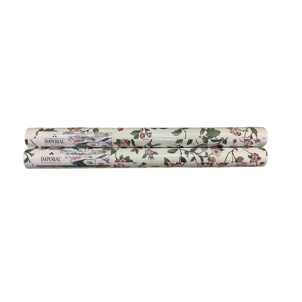 Imperial Wallpaper Rolls Set of 2 NEW Sealed Floral Vinyl