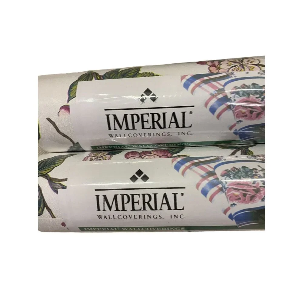 Imperial Wallpaper Rolls Set of 2 NEW Sealed Floral Vinyl