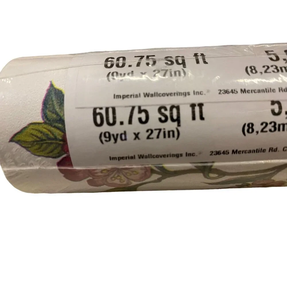 Imperial Wallpaper Rolls Set of 2 NEW Sealed Floral Vinyl