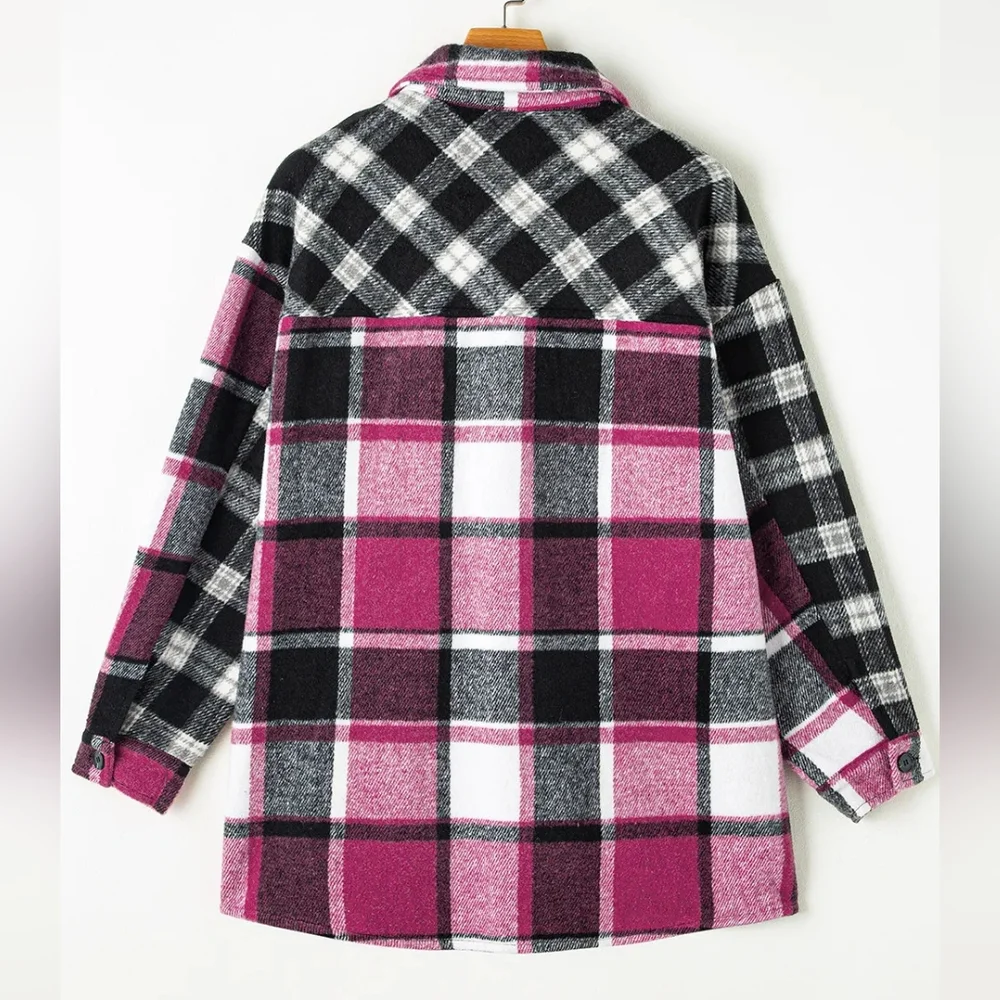 Blushing Nights Plaid Shacket