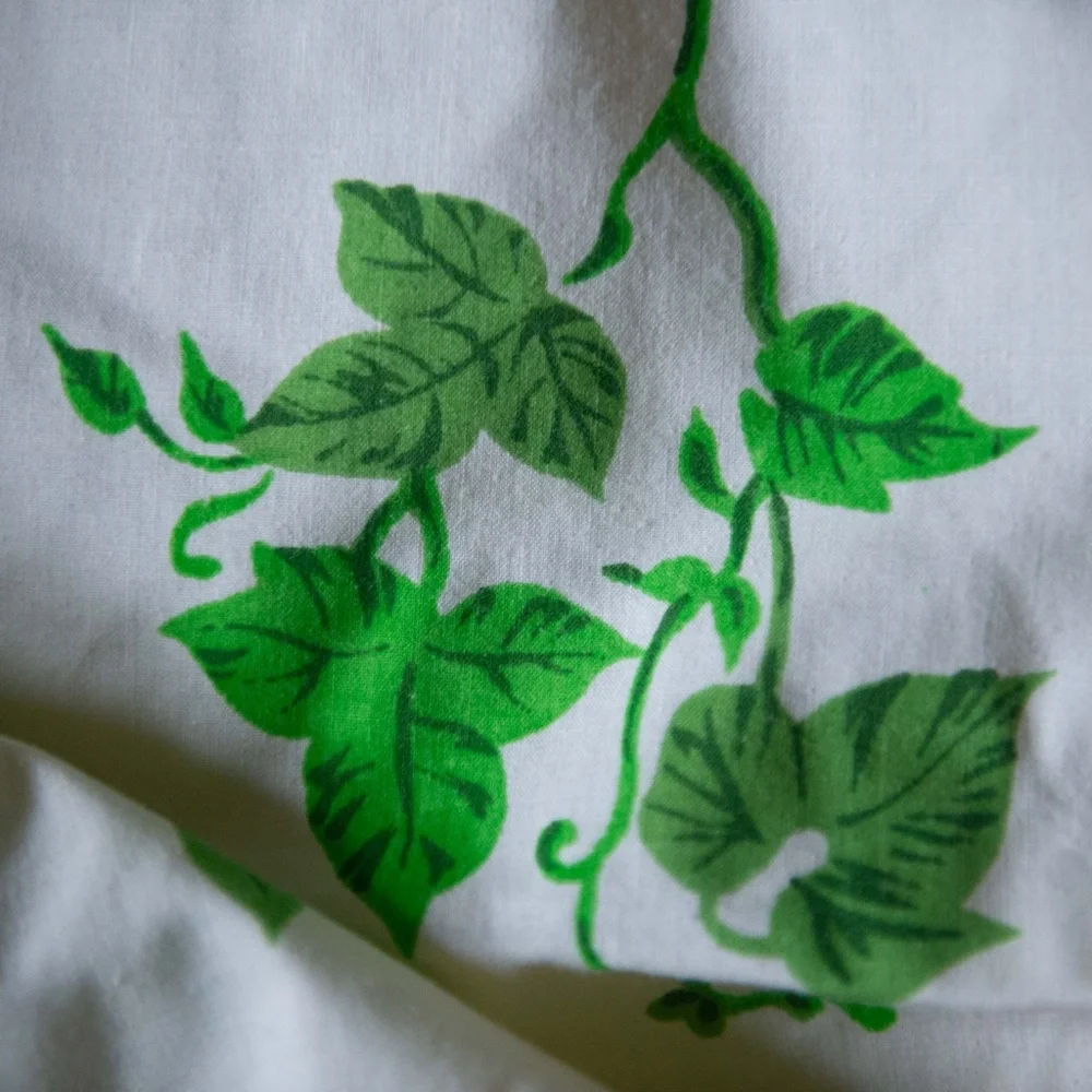 Vintage Percale Leaf Vine Twin Fitted Sheet