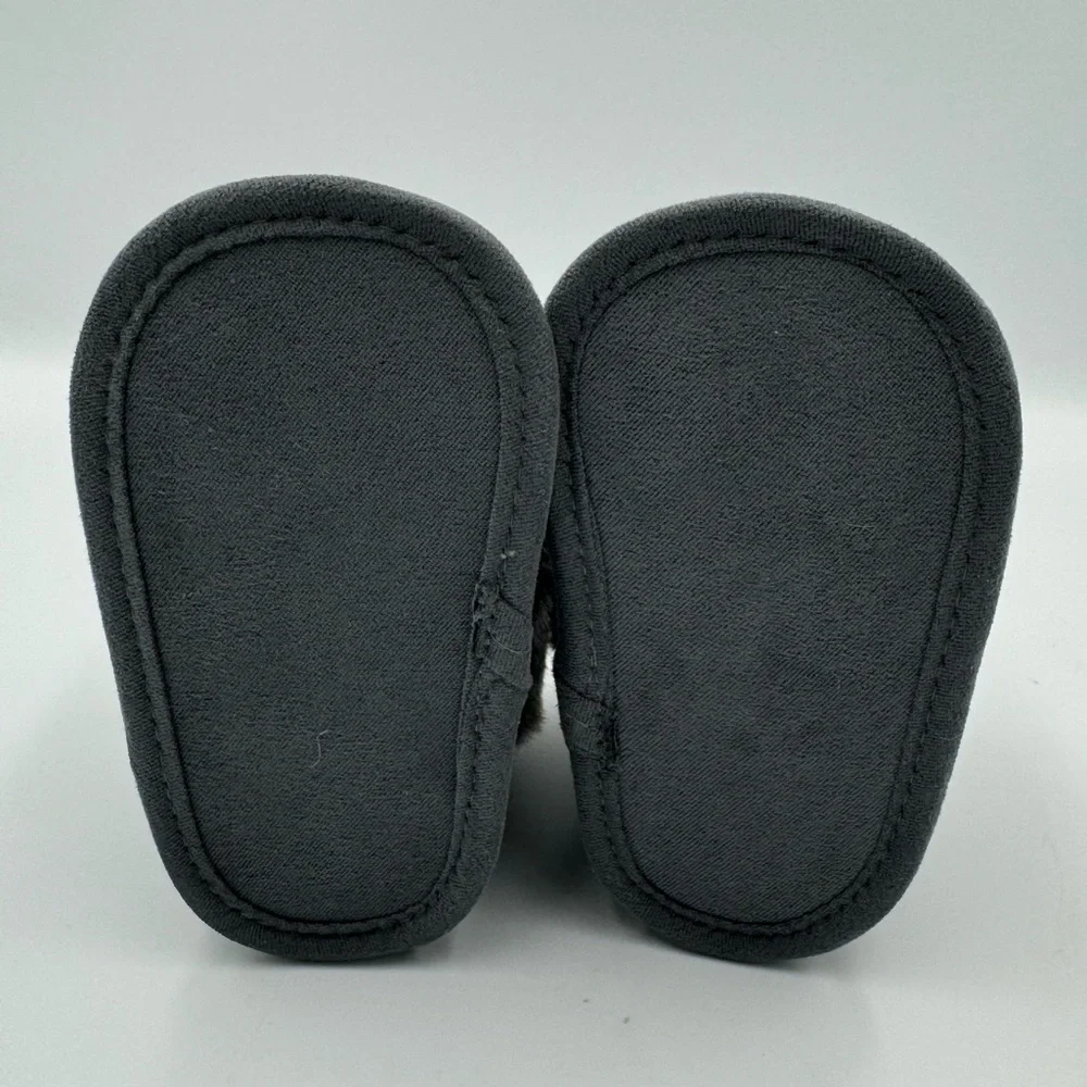 First Steps Baby Faux Fur Gray Booties Size 6-9 Months