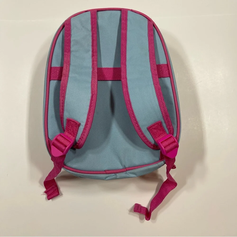 Blue Pink Owl Hard Shell Cover Travel Backpack