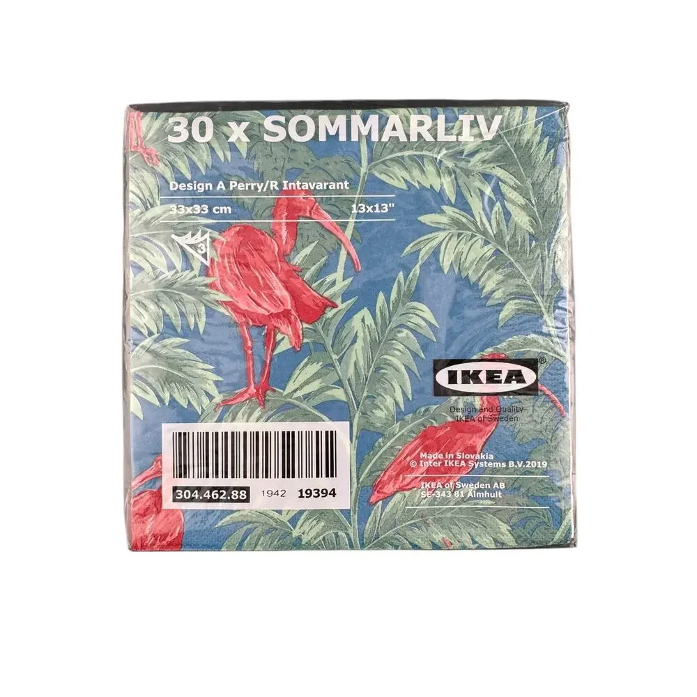 Limited Edition Retired IKEA Sommarliv Paper Dinner Napkins Ibis & Palm 2019