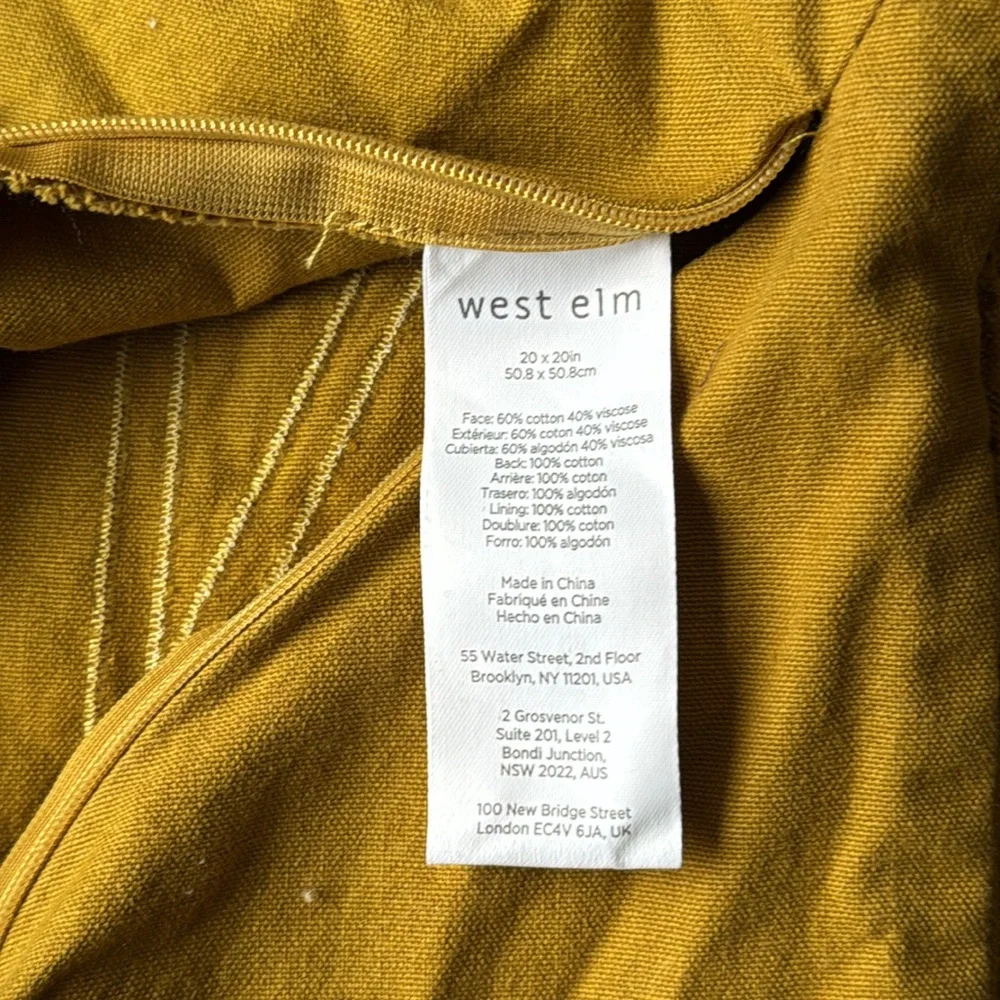 West Elm Pillow Cover, 20”x20”