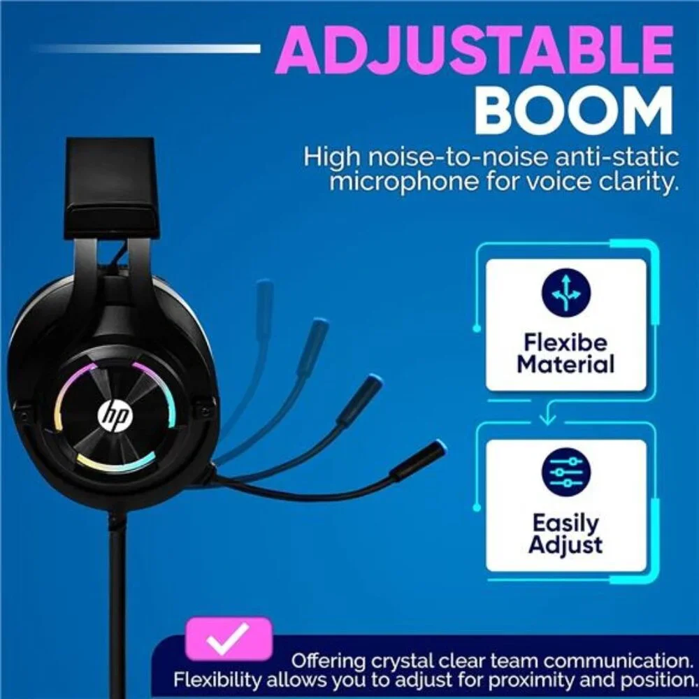 HP Gaming Headset with Microphone Wired Over Ear Gaming Headphones