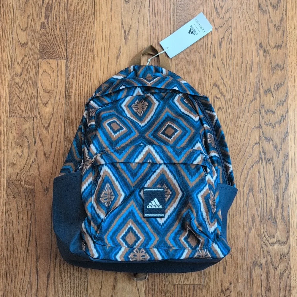 NWT FARM Rio Adidas Collaboration Backpack Abstract Geometric Print Colorful Bag