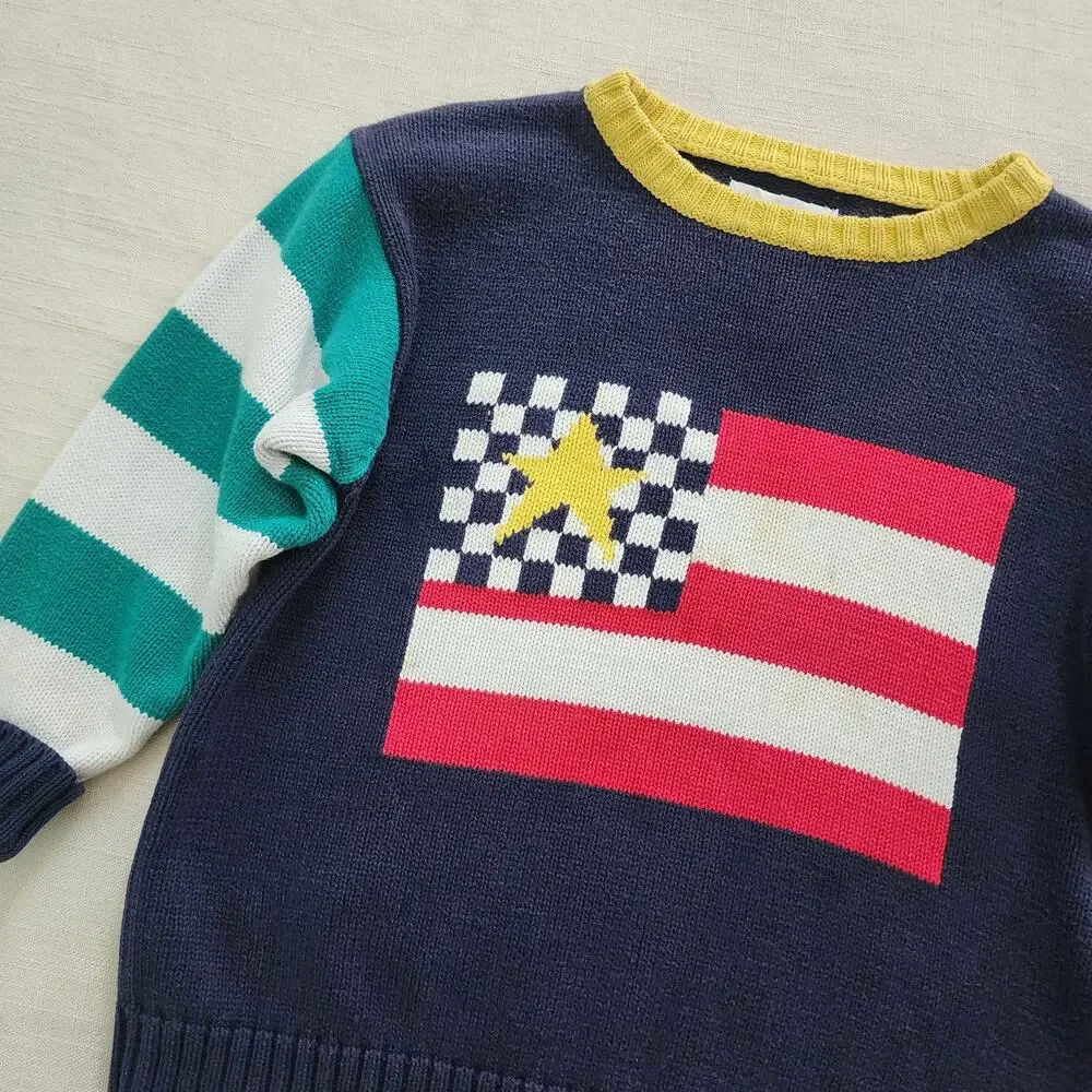 Vintage Gymboree Flag Knit Sweater 4t