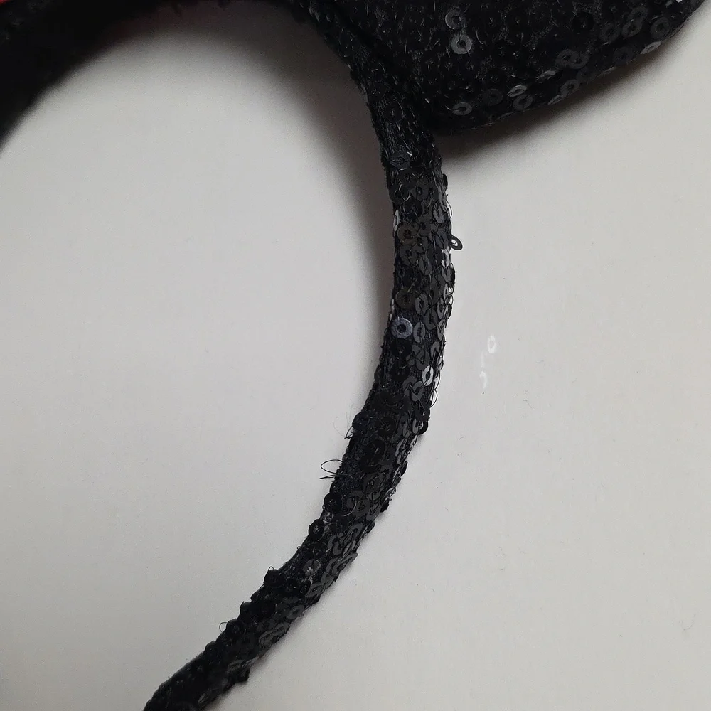 Sequin Headband Girls Red Black Mouse Ears