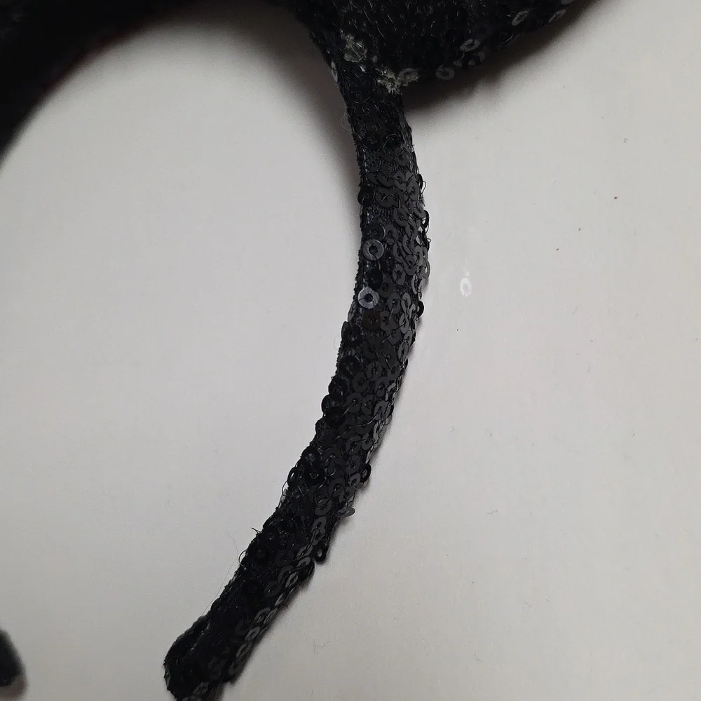 Sequin Headband Girls Red Black Mouse Ears