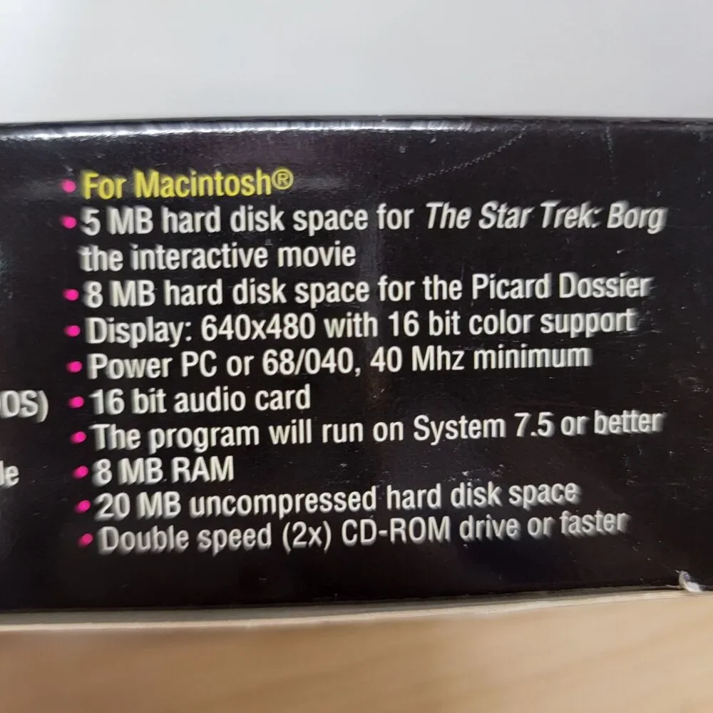 VINTAGE Star Trek Borg 1996 Interactive Movie w/ Box (no Manual)