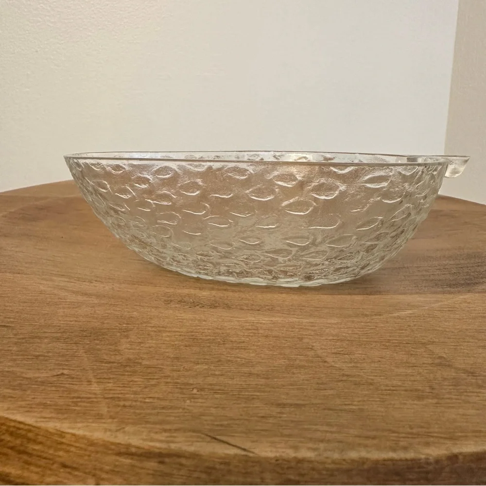 Vintage Strawberry Glass Trinket Candy Dish Textured Cottage Core Fruit Whimsy