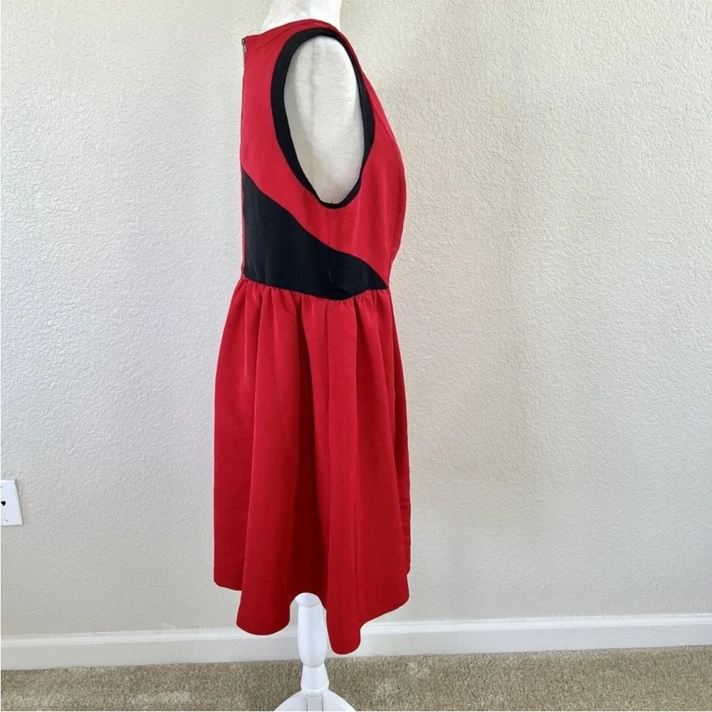 Prabal Gurung for Target Red Sleeveless Dress Black Accents Size 14