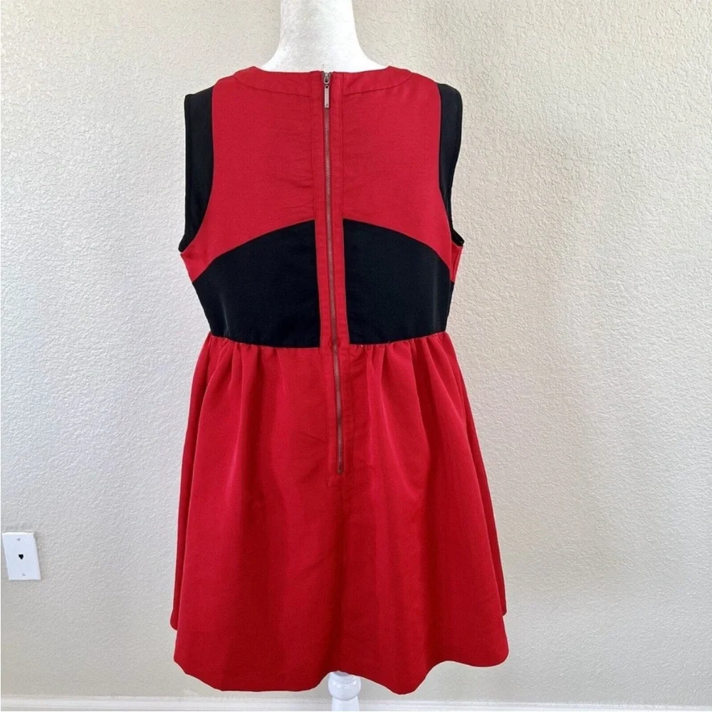Prabal Gurung for Target Red Sleeveless Dress Black Accents Size 14