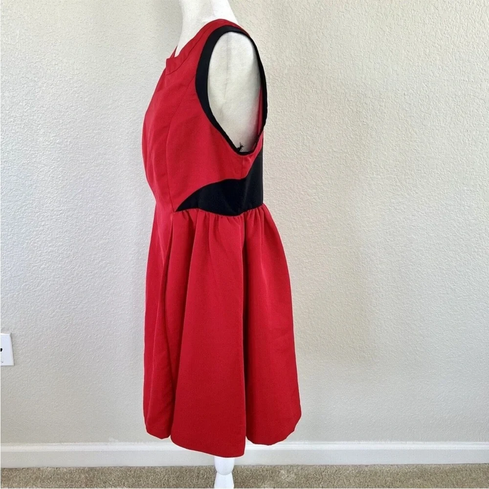Prabal Gurung for Target Red Sleeveless Dress Black Accents Size 14