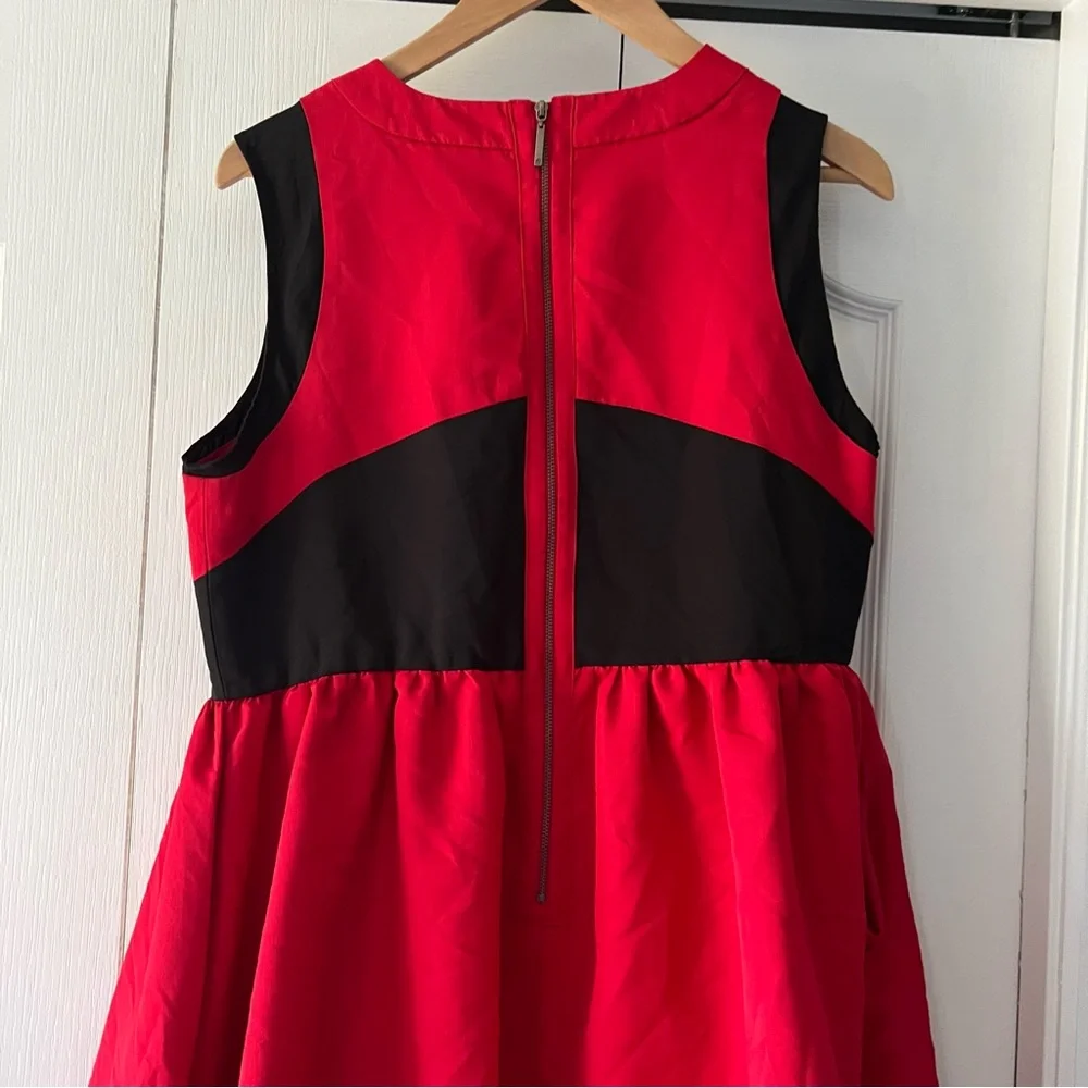 Prabal Gurung for Target Red Sleeveless Dress Black Accents Size 14